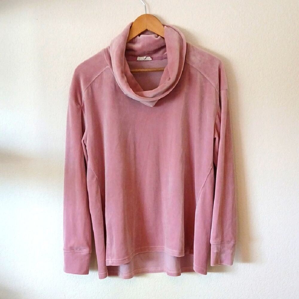 Jane And Delancey Pink Velour Cowl Neck Sweatshirt